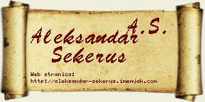 Aleksandar Sekeruš vizit kartica